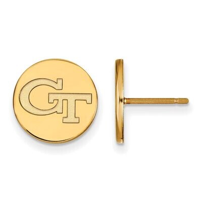 Georgia Institute of Technology Small Disc Earring Gold-plated Silver GP037GT, MPN: GP037GT, 886774…