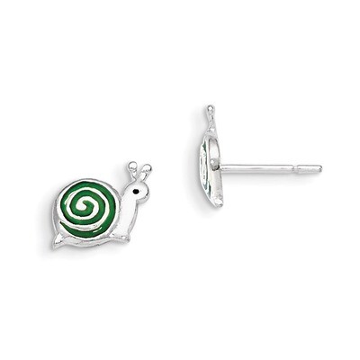 Enameled Snail Post Earrings Sterling Silver QE8671, MPN: QE8671, 886774645612