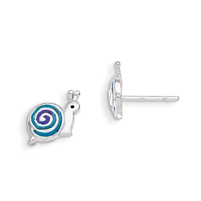 Enameled Snail Post Earrings Sterling Silver QE8670, MPN: QE8670, 883957529837