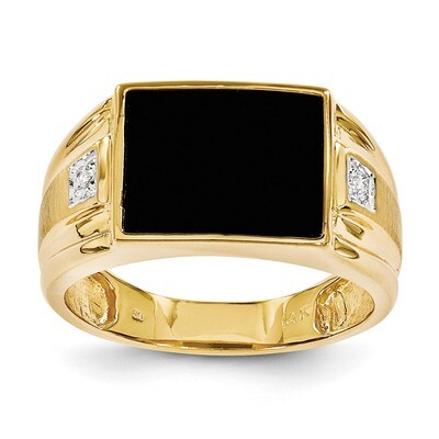 Men&#39;s Onyx and Diamond Ring 14k Gold Y1542AA, MPN: Y1542AA, 886774134307