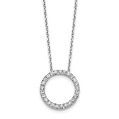 Circle Pendant with Chain 14k White Gold PM1002-100-WA, MPN: PM1002-100-WLD, 191101806193
