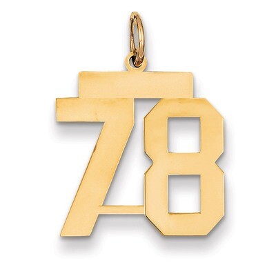 Number 78 Charm 14k Gold Medium Polished LM78, MPN: LM78, 883957219479