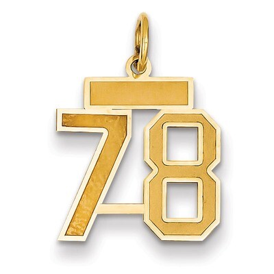 Number 78 Charm 14k Gold Small Satin  LSS78, MPN: LSS78, 883957070247