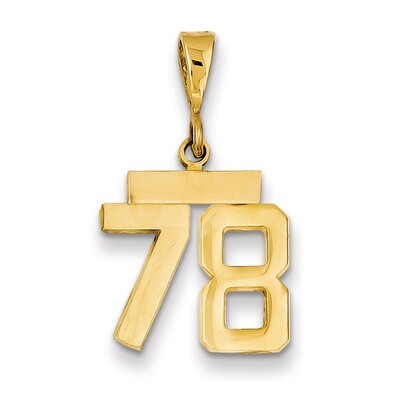Number 78 Charm 14k Gold Small Polished SP78, MPN: SP78, 883957144788