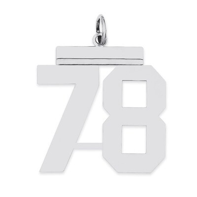 Charm Number 78 Polished Sterling Silver Large QPL78, MPN: QPL78, 191101281280