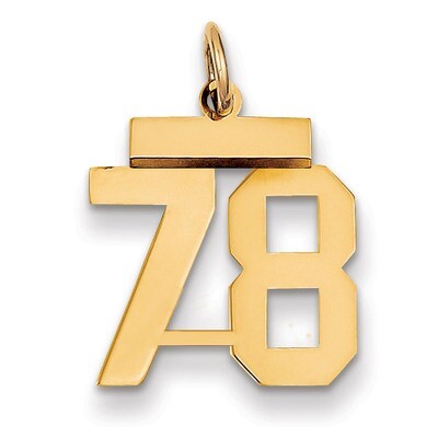 Number 78 Charm 14k Gold Small Polished LS78, MPN: LS78, 883957034058