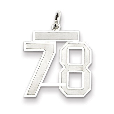 Pendant Number 78 Satin Sterling Silver Medium QPM78, MPN: QPM78, 883957127545
