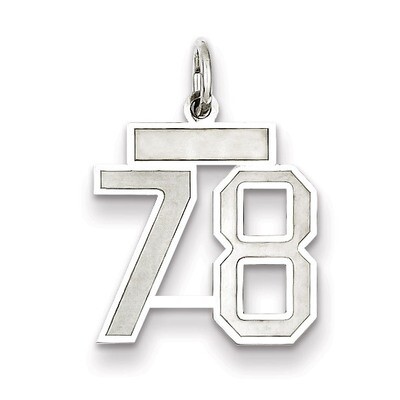 Charm Number 78 Satin Sterling Silver Small QPS78, MPN: QPS78, 191101283062