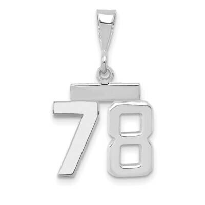 Number 78 Charm 14k White Gold Polished Small WSP78, MPN: WSP78, 196904074671