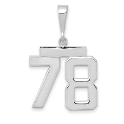 Number 78 Charm 14k White Gold Polished Medium WMP78, MPN: WMP78, 196904075432