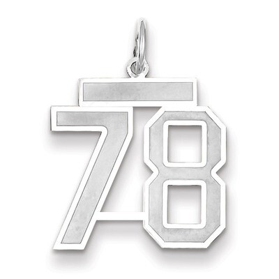 Number 78 Charm Medium Satin 14k white Gold WSM78, MPN: WSM78, 883957079400