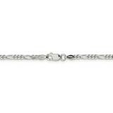 36 Inch 3mm Figaro Chain Sterling Silver QFG080-36, MPN: QFG080-36, 883957855844