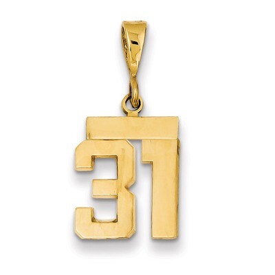 Number 31 Charm 14k Gold Small Polished SP31, MPN: SP31, 883957140957
