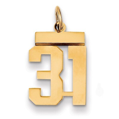 Number 31 Charm 14k Gold Small Polished LS31, MPN: LS31, 883957033501