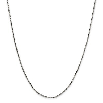 18 Inch Rhodium-plated 1.7mm Twisted Tight Wheat Chain Sterling Silver QFC200-18, MPN: QFC200-18, 1…