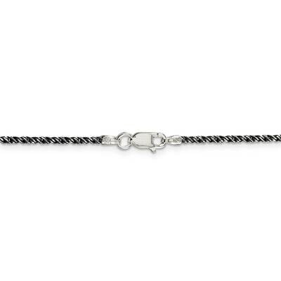 30 Inch Rhodium-plated 1.7mm Twisted Tight Wheat Chain Sterling Silver QFC200-30, MPN: QFC200-30, 8…