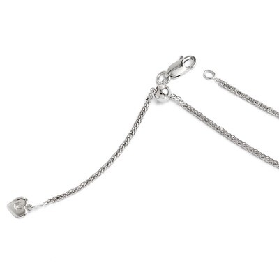 Leslie&#39;s Diamond-cut Adjustable Wheat Chain 22 Inch - Sterling Silver HB-FC27-22, MPN: FC27-22, 886…