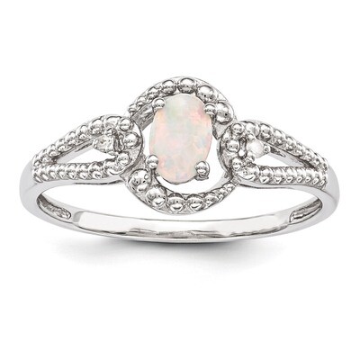 Opal &amp; Diamond October Ring Sterling Silver QBR16OCT, MPN: QBR16OCT, 883957431581