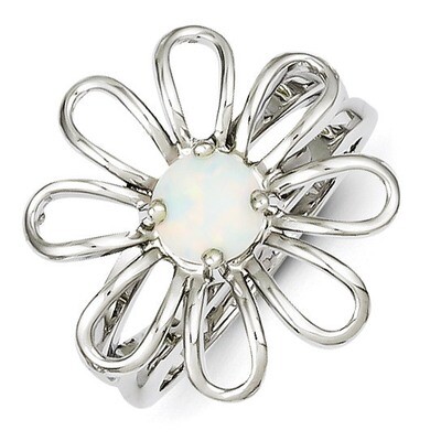Opal Flower Ring Sterling Silver QR1469, MPN: QR1469, 191101283772