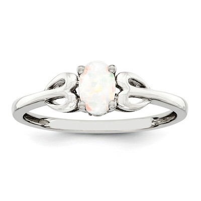 Created Opal Ring Sterling Silver Rhodium-plated QBR20OCT, MPN: QBR20OCT, 883957501000