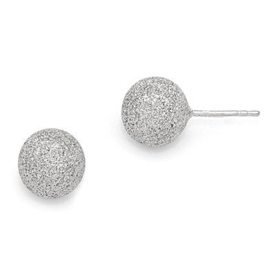 Leslie&#39;s Radiant Essence Rhodium-plated Ball Post Earrings - Sterling Silver HB-QLE478, MPN: QLE478…