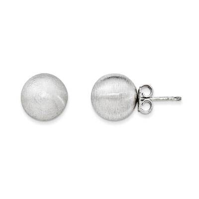 Sterling Silver 1 ball Rhodium Earrings QE12976