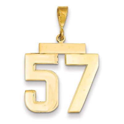 Number 57 Charm 14k Gold Large Polished LP57, MPN: LP57, 883957067469