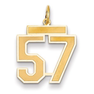 Number 57 Charm 14k Gold Medium Satin LSM57, MPN: LSM57, 883957074856