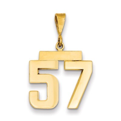 Number 57 Charm 14k Gold Medium Polished MP57, MPN: MP57, 883957135519