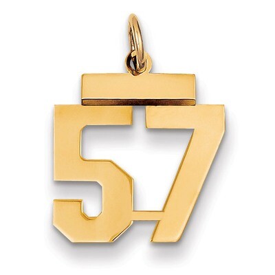 Number 57 Charm 14k Gold Small Polished LS57, MPN: LS57, 883957033808
