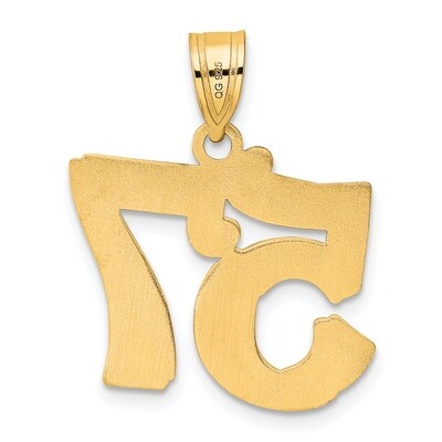 Number 57 Pendant 14k Gold Polished Etched AEN57, MPN: AEN57, 196904080757