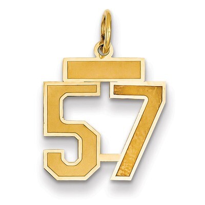 Number 57 Charm 14k Gold Small Satin  LSS57, MPN: LSS57, 883957069692