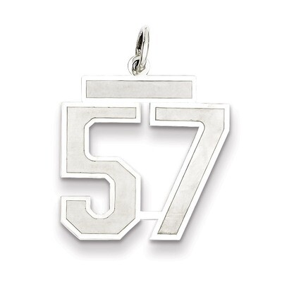 Pendant Number 57 Satin Sterling Silver Medium QPM57, MPN: QPM57, 883957127316
