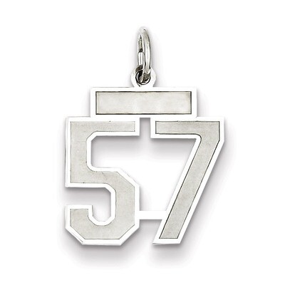 Charm Number 57 Satin Sterling Silver Small QPS57, MPN: QPS57, 191101282850