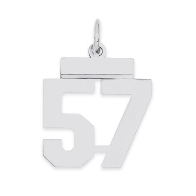 Pendant Number 57 Polished Sterling Silver Small QSS57, MPN: QSS57, 883957101507