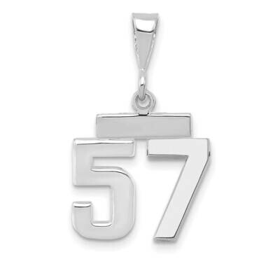 Number 57 Charm 14k White Gold Polished Small WSP57, MPN: WSP57, 196904074879