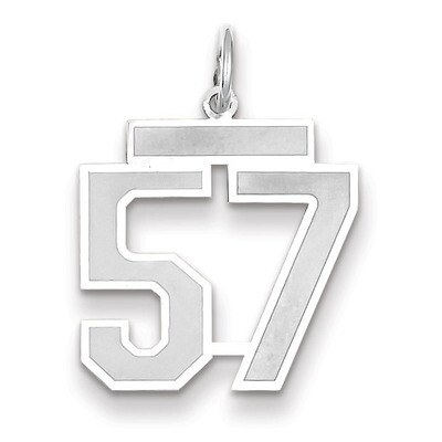 Number 57 Charm Medium Satin 14k white Gold WSM57, MPN: WSM57, 883957079196