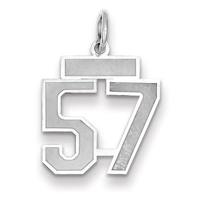 Number 57 Charm Small Satin 14k white Gold WSS57, MPN: WSS57, 883957071985