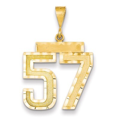 Number 57 Charm 14k Gold Large Diamond-cut LN57, MPN: LN57, 883957122489