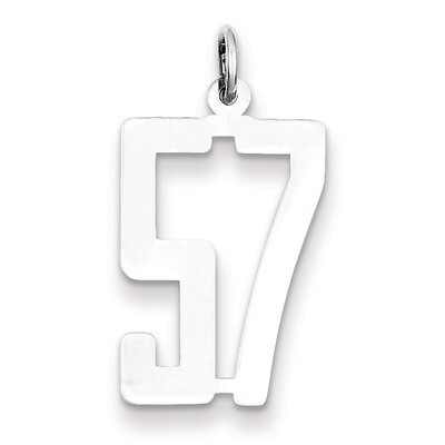 Charm Number 57 Elongated Pol Sterling Silver Small QES57, MPN: QES57, 191101190391
