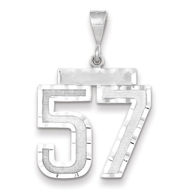 Number 57 Charm 14k white Gold Large Diamond -cut WLN57, MPN: WLN57, 883957124339