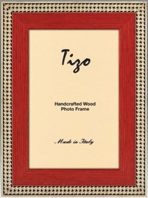 Tizo Red Goldy Border Wooden Picture Frame 5 x 7 Inch, MPN: LIS/RED-57,