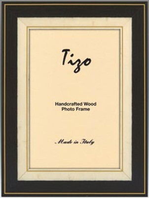 Tizo Black Gold Stripe Wooden Picture Frame 5 x 7 Inch, MPN: LOR/BLK-57,