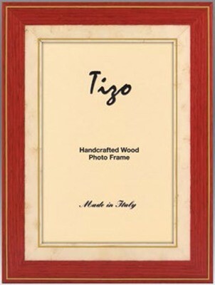 Tizo Red Gold Stripe Wooden Picture Frame 5 x 7 Inch, MPN: LOR/RED-57,