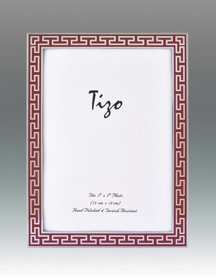 Tizo Red Greek Key Enamel Picture Frame 5 x 7 Inch, MPN: 6230RED-57,