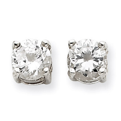 Round Diamond Stud Earrings Sterling Silver QE320, MPN: QE320, 883957925912