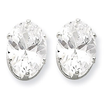 9x7 Oval Diamond Stud Earrings Sterling Silver QE7546, MPN: QE7546, 883957434506