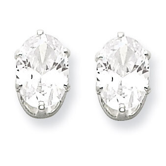 7x5 Oval Diamond Stud Earrings Sterling Silver QE7544, MPN: QE7544, 883957548722