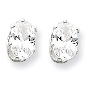 6x4 Oval Diamond Stud Earrings Sterling Silver QE7543, MPN: QE7543, 883957519593