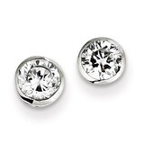 5mm Diamond Round Bezel Stud Earrings Sterling Silver QE3174, MPN: QE3174, 883957925646